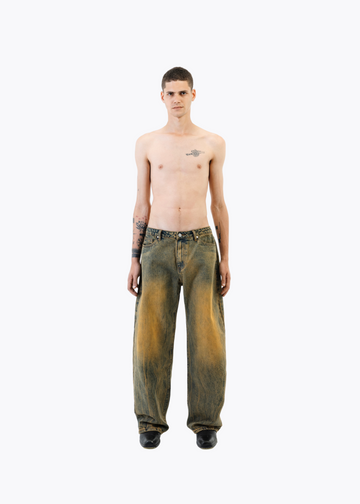 Solar washed baggy jeans