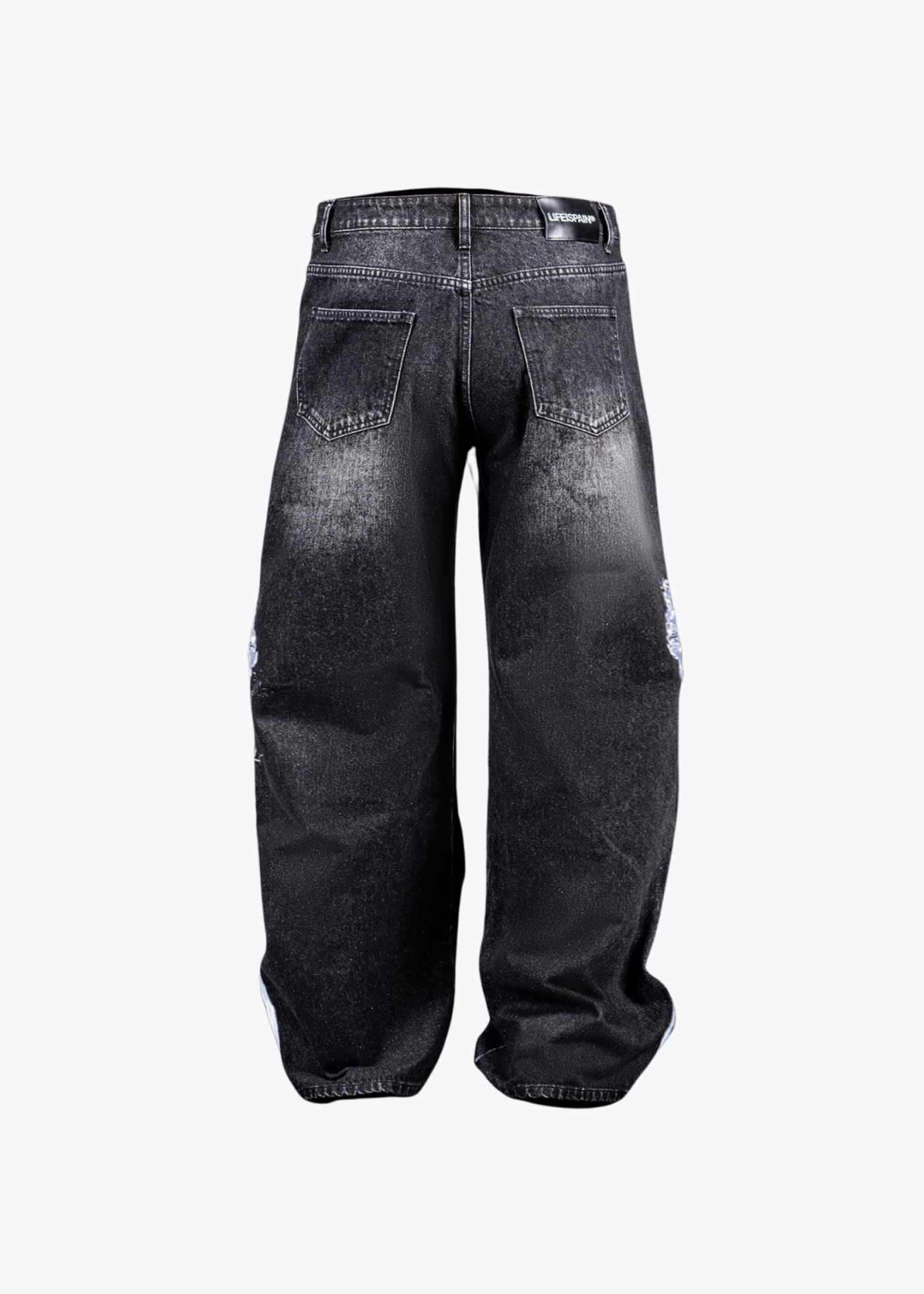 Schwarze Tree-Roots Denim Jeans