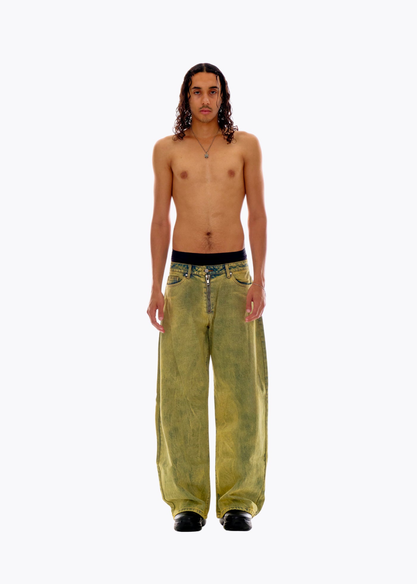 Grounded green quickie jeans