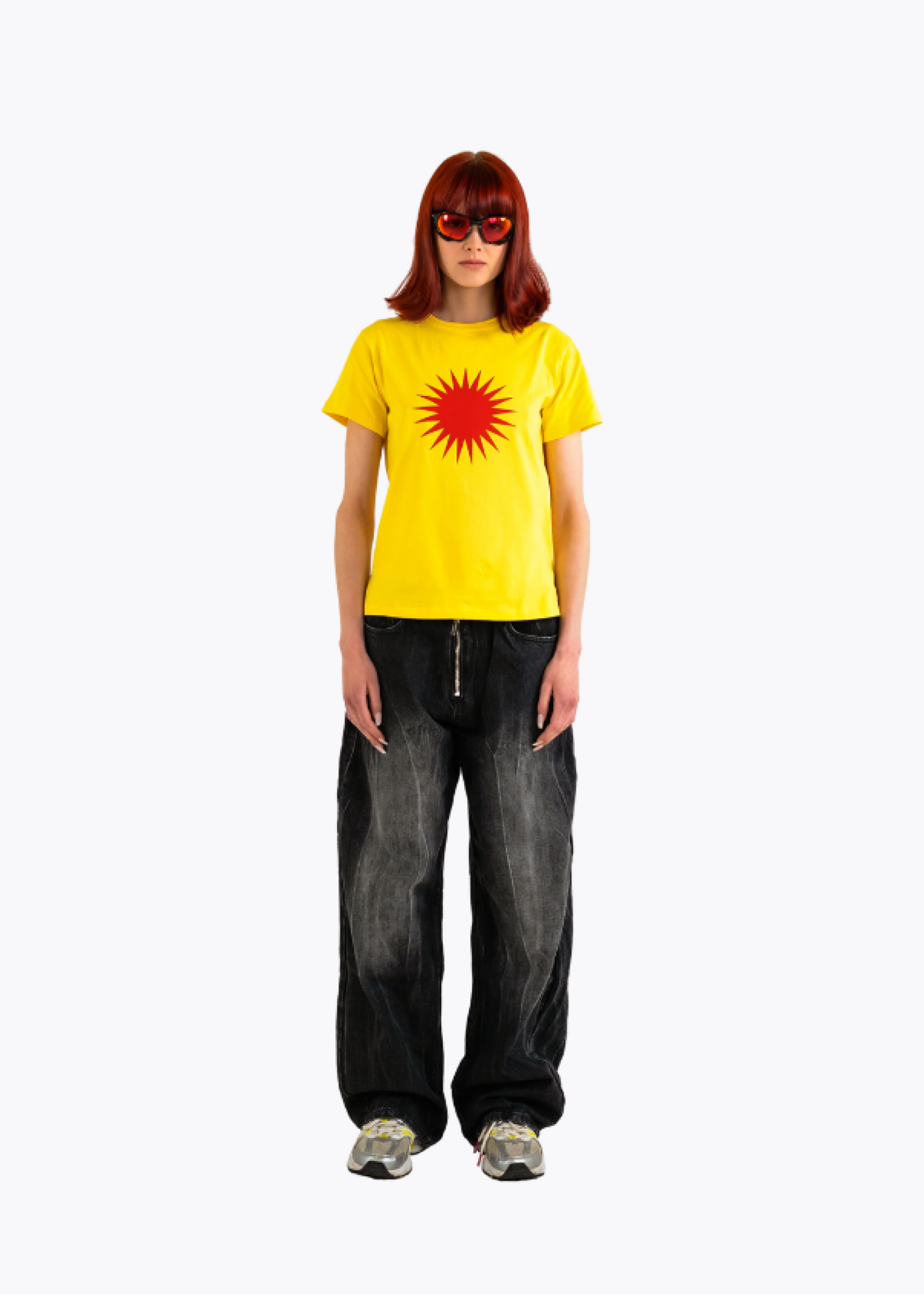 Enges gelbes Stern Shirt